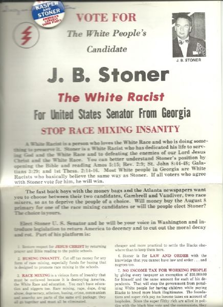 J.B. Stoner for Senator, Georgia