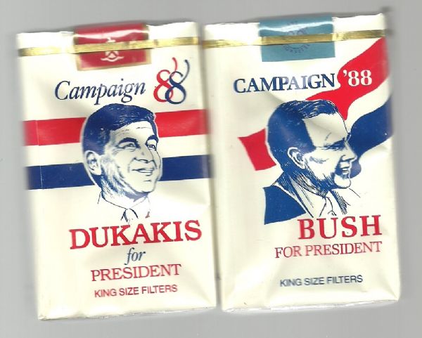 Bush and Dukakis Cigarettes