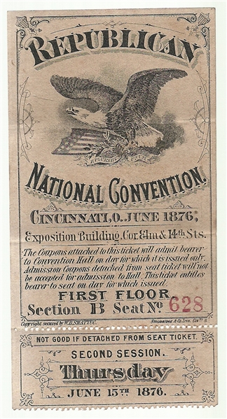 Rutherford Hayes Convention Ticket