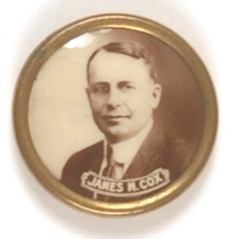 James M. Cox Framed Sepia Celluloid