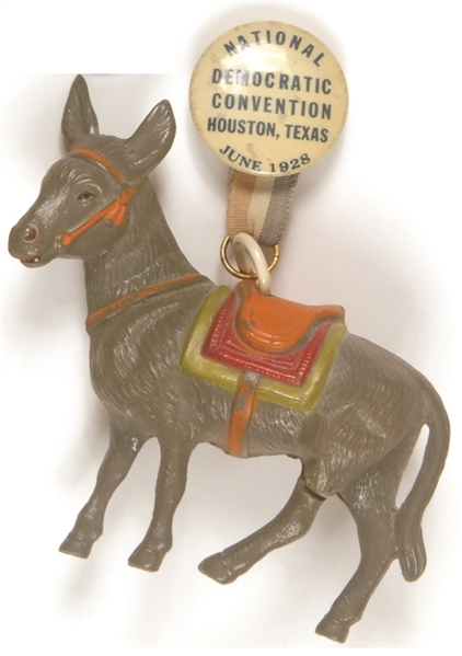 Al Smith Houston Democratic Convention Pin and Donkey
