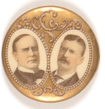 McKinley-Roosevelt Gold Filigree