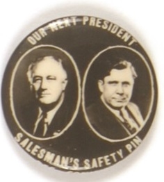 Roosevelt-Willkie Salesmans Safety Pin