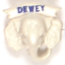 Dewey White Plastic Elephant
