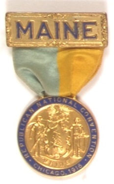 Hughes Maine 1916 Convention Badge