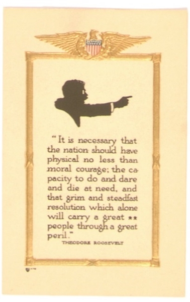 Theodore Roosevelt Carry Great People Through Peril Postcard