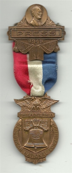 Dewey 1948 Convention Press Badge