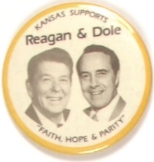 Reagan and Dole Kansas Pin