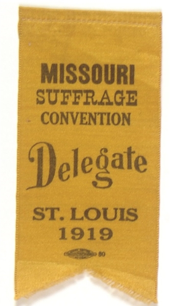 Missouri 1919 Suffrage Convention Delegate Ribbon