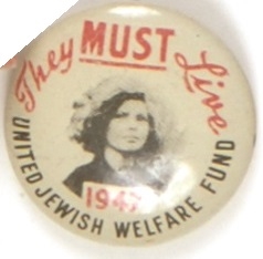United Jewish Welfare League 1947 Pin