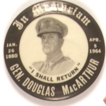 MacArthur I Shall Return Memorial Pin