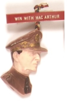 Win With MacArthur Unusual Plastic Pinback