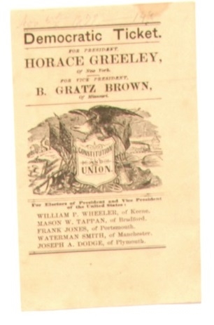 Horace Greeley New Hampshire ballot