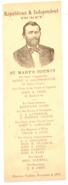 Grant 1873 Maryland Republican Ticket