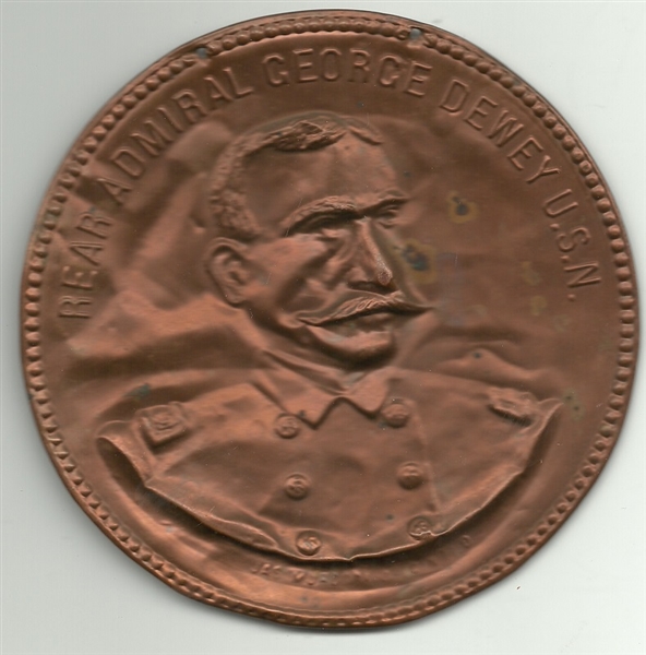 Rear Admiral Dewey Bronze Medallion Procession Badge