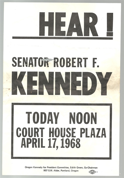 Robert Kennedy Oregon Rally Items