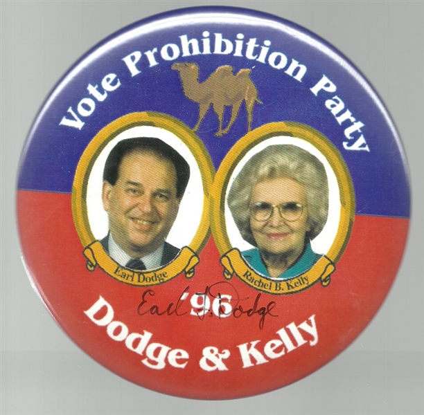 Dodge-Kelly Signed Prohibition Party 6 Inch Jugate