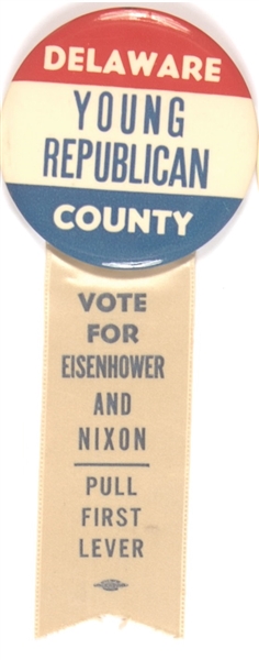 Delaware County Young Republicans for Eisenhower Pin and Ribbon