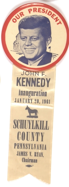 Kennedy Schuykill County Our President Pin, Ribbon