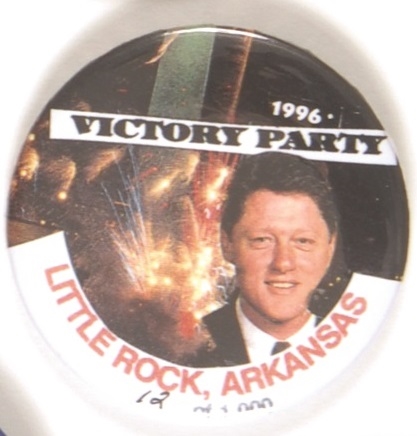 Bill Clinton Little Rock Arkansas 1996 Victory Party Pin