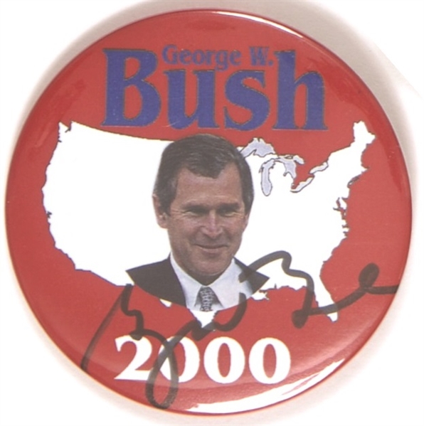 George W. Bush Signed 2000 Presidential Pin