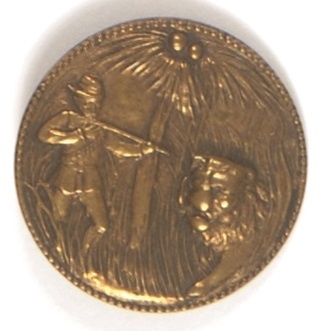 Roosevelt and Lion Brass Clothing Button