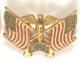 Willkie Flags and Eagle Enamel Pin