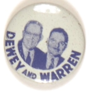 Dewey-Warren Scarce 1 Inch Litho Jugate