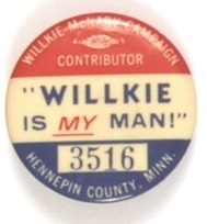 Willkie is My Man Minnesota Pin