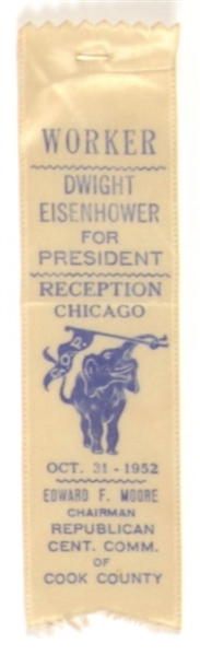Eisenhower 1952 Chicago Reception Worker Ribbon