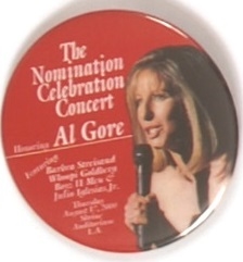 Gore, Streisand Concert Pin