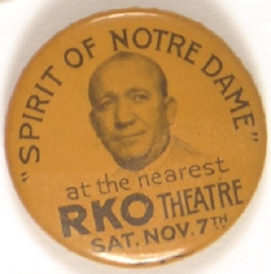 Spirit of Notre Dame Knute Rockne Movie Pin