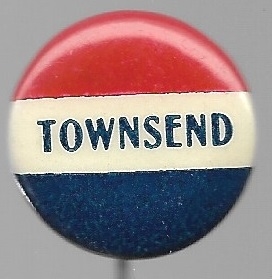 Townsend Plan Red, White, Blue Celluloid