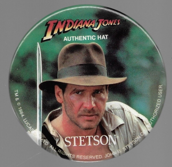 Indiana Jones Stetson Hat Ad Pin