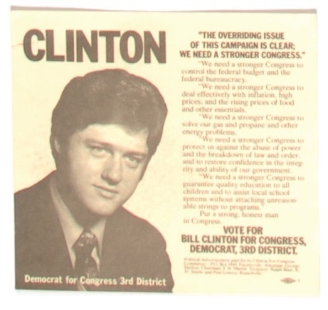 Clinton for Congress Arkansas Large Postcard