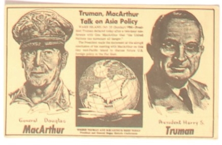 MacArthur-Truman Wake Island Meeting Postcard