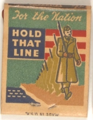 Hold That Line World War II Matchbook