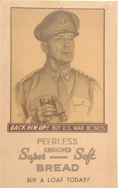 MacArthur War Bonds Peerless Enriched Bread Poster