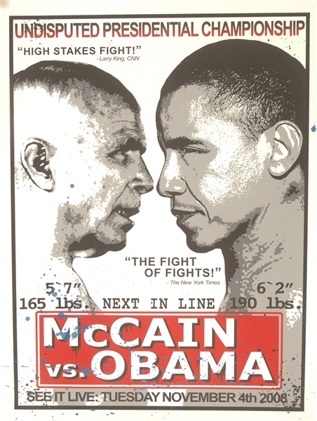 McCain vs. Obama Signed Mr. Brainwash Poster