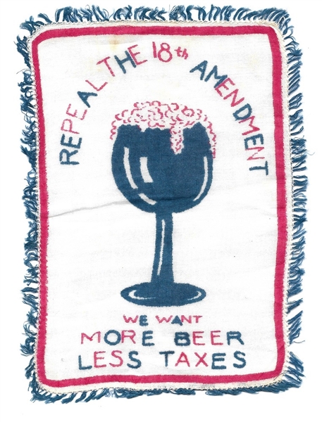 More Beer, Less Taxes 18th Amendment Textile
