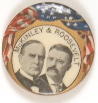 McKinley and Roosevelt Flag Jugate With Names