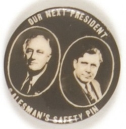 FDR, Willkie Salesmans Safety Pin