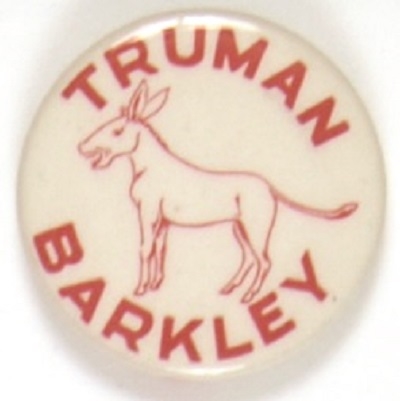 Truman-Barkley Red Democratic Donkey