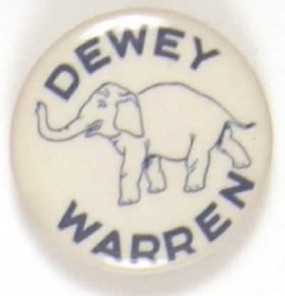 Dewey-Warren Blue Republican Donkey