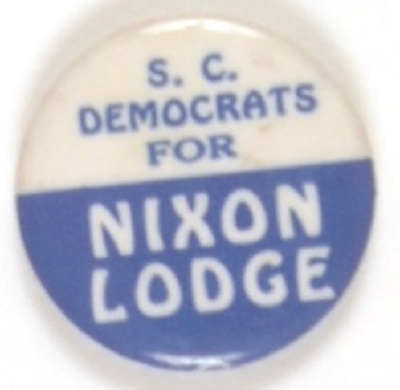 Rare South Carolina Democrats for Nixon, 1960