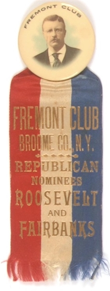Roosevelt Fremont Club New York Pin and Ribbon