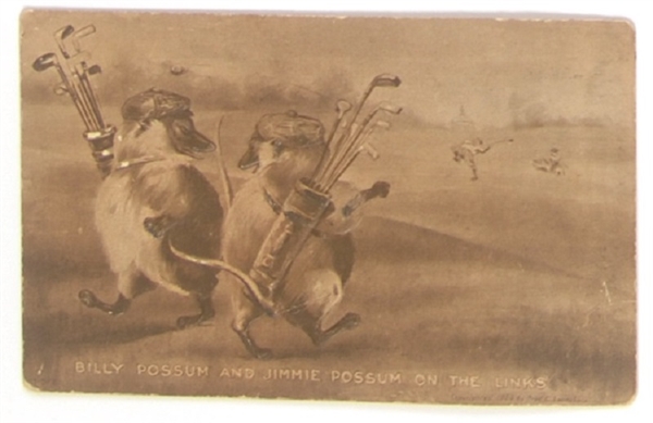 Taft Billy Possum on the Golf Course Postcard