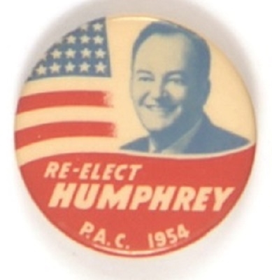 Re-Elect Humphrey 1954 Minnesota Celluloid