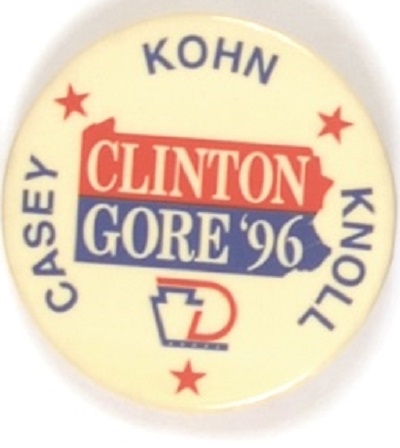 Clinton, Casey, Kohn, Knoll Pennsylvania Coattail