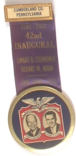 Ike-Nixon Pennsylvania 1953 Inaugural Pin, Ribbon